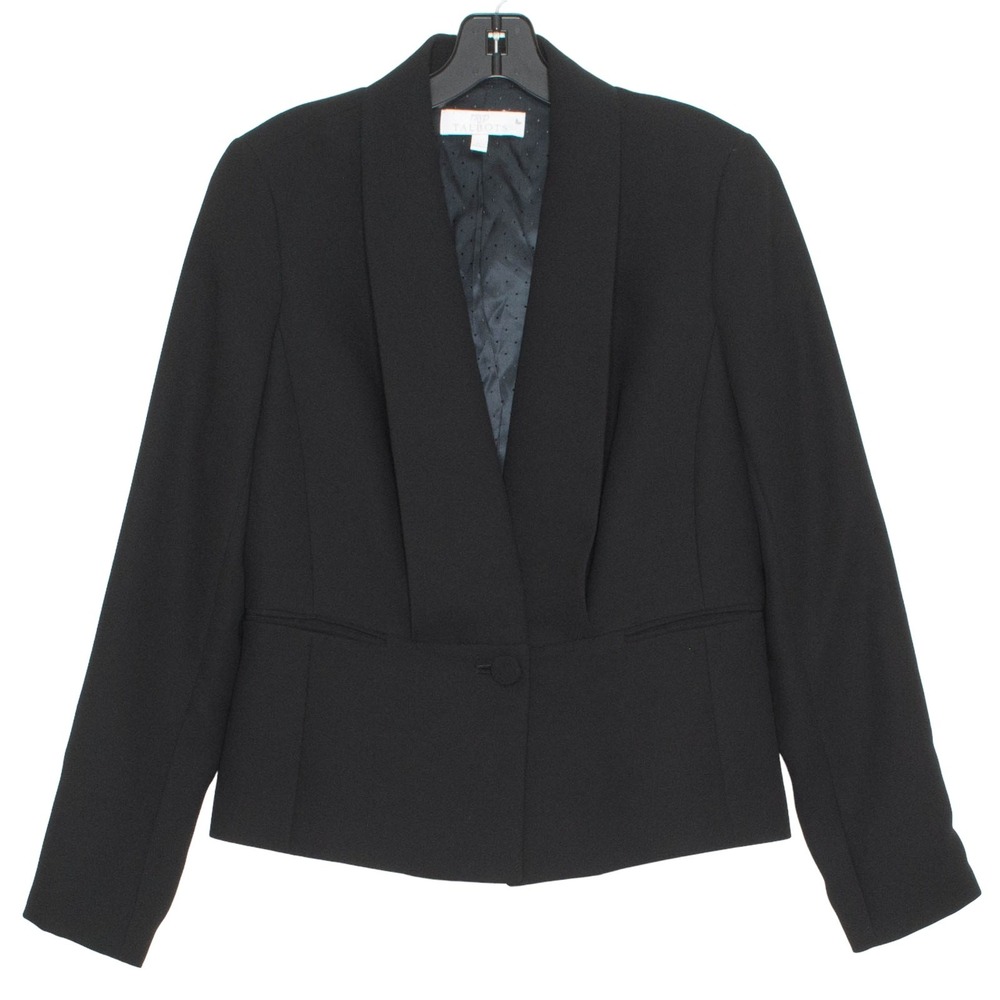 Talbots Blazer Minimalist Dark Academia Workwear Career Office Classic Black 2
